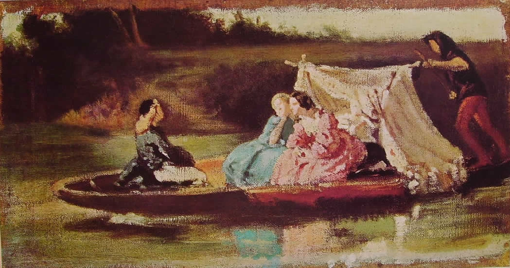 La gondola di Tiziano - bozzetto
